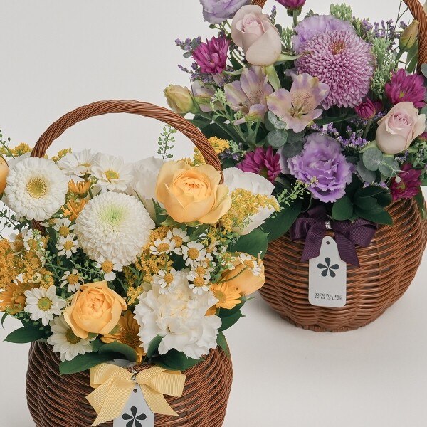 꽃집청년들,계절 꽃바구니+빼빼로 5개