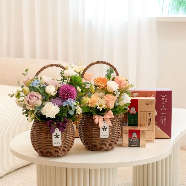 꽃집청년들,계절 꽃바구니+정관장 감사청편
