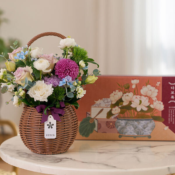 계절 꽃바구니+정관장 감사청편