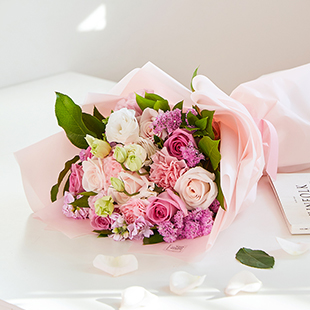 분홍장미계절꽃다발 로즈데이기획상품