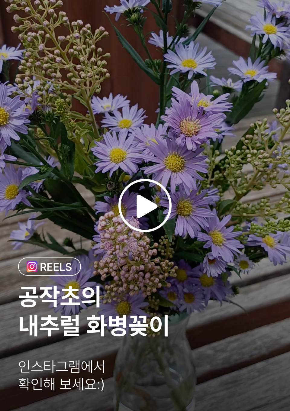 인스타그램-공작초의 내추럴 화병꽂이