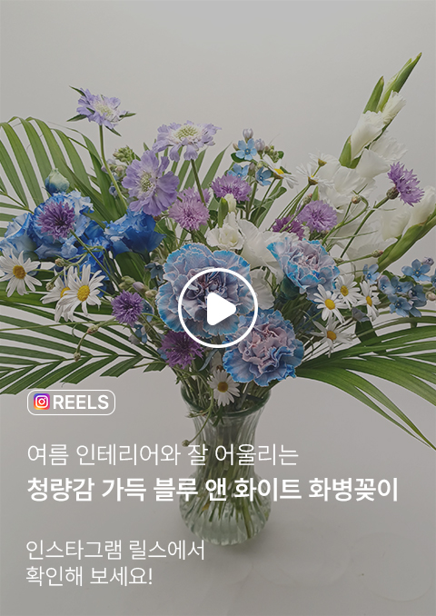 여름에 시원하게 연출하기 좋은 블루앤화이트 꽃테리어(동영상)